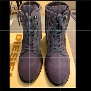 Diesel Boots newly used Grey suede with original box size 8.5 Men’s
